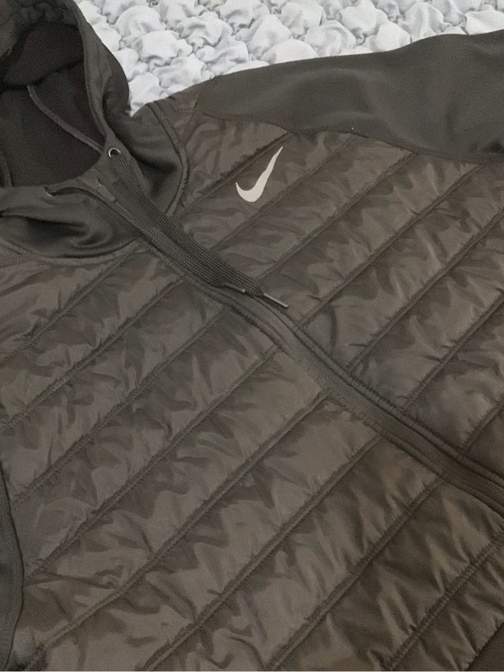 Nike Black Quilted Hooded Performance Jacket